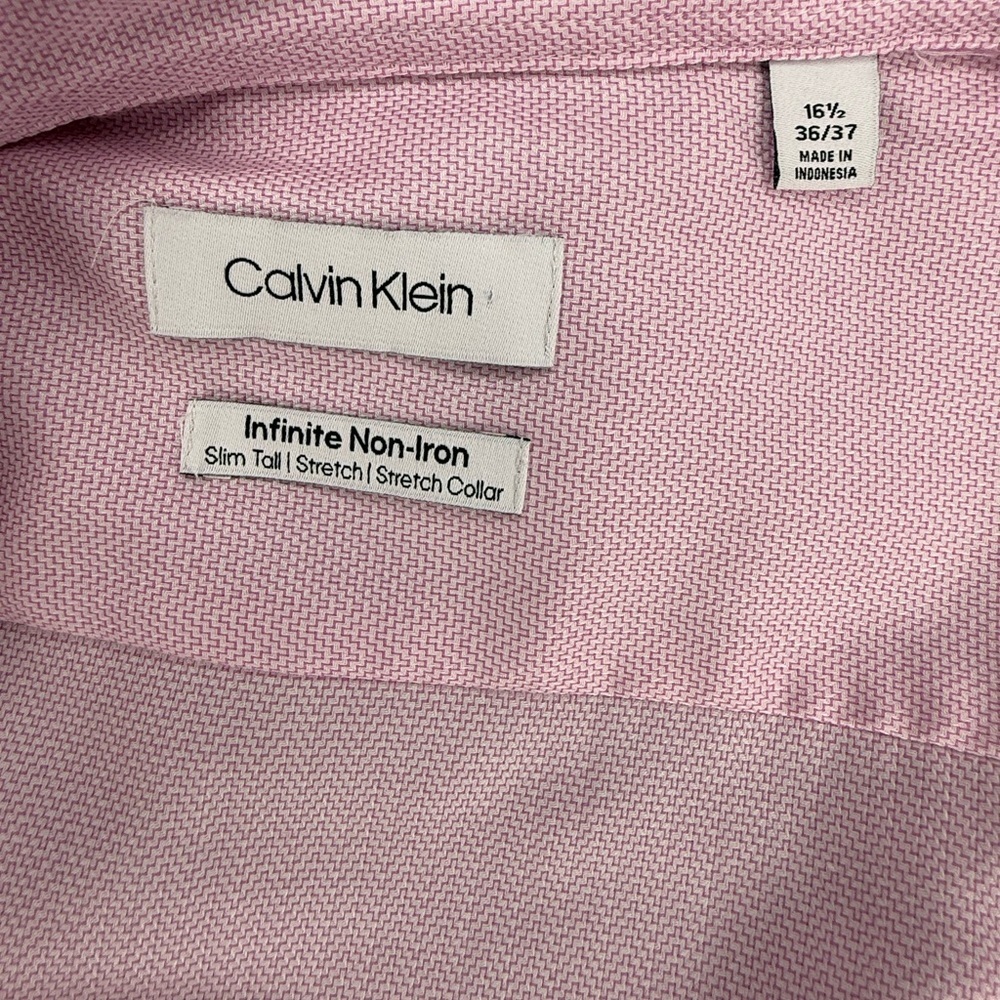 Calvin Klein Infinite Non-Iron Dress Shirt – Pink – Size 16½ 36/37 NWT! - Picture 8 of 10